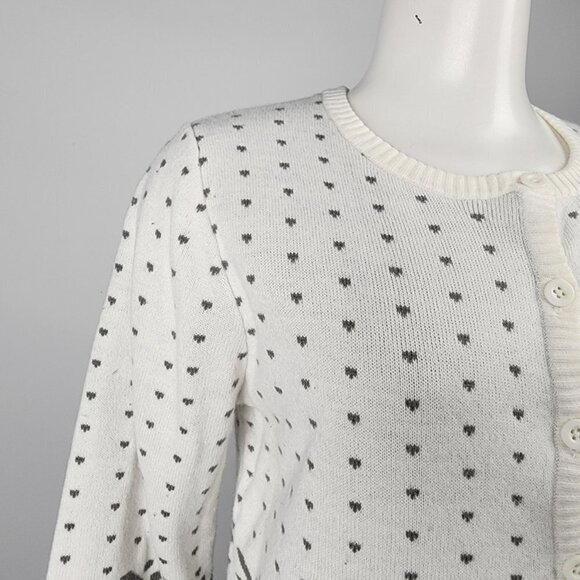 Tradition Country Collection White Knit Reindeer Button Up Cardigan Size S - Picture 3 of 9